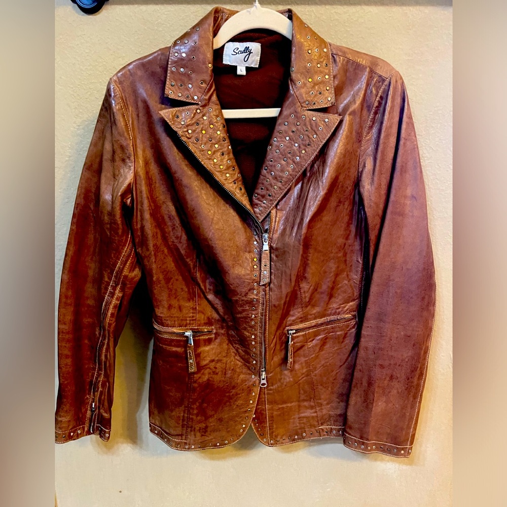 Scully Brown Leather Jacket- Size Large